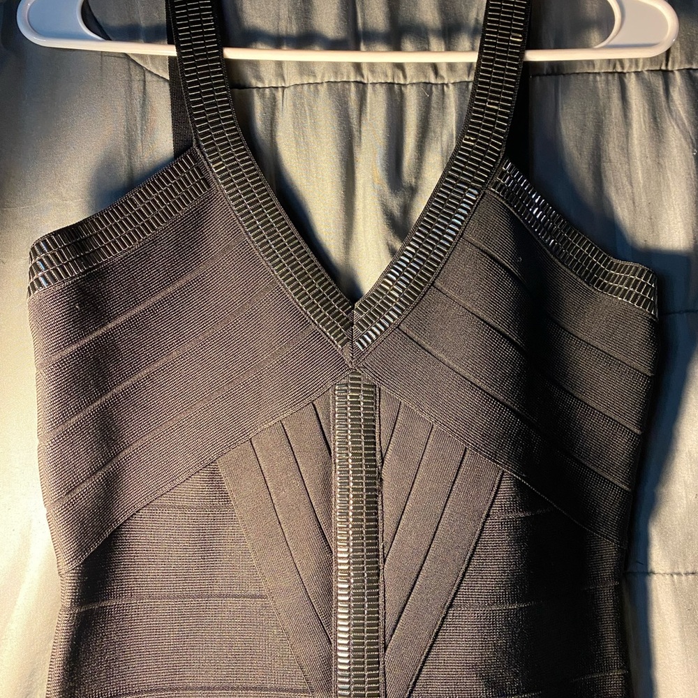 Bebe Black Bandage Dress with Black Accents